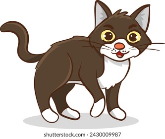 Cute cat flat vector design