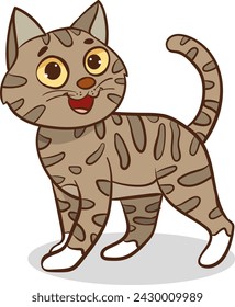 Diseño de vector plano lindo del gato