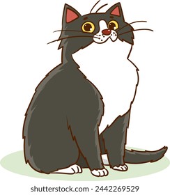 Cute cat flat vector design