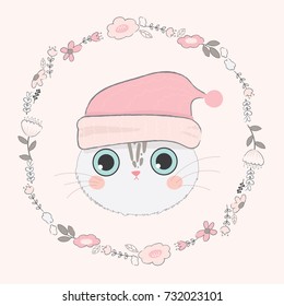 cute cat with flower