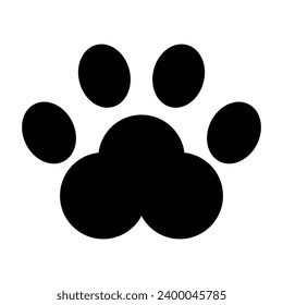 Cute cat footprint silhouette icon. Vector.