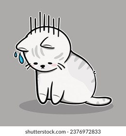 cute cat funny cartoon icon illustration