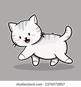 cute cat funny cartoon icon illustration