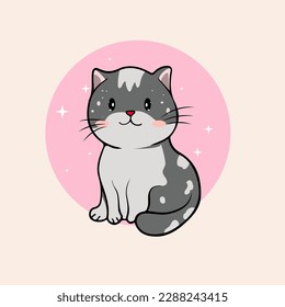 Cute cat Graciosa y juguetona ilustración de graciosos gatos de dibujos animados aislados en la huella de fondo blanco para la ropa de los niños