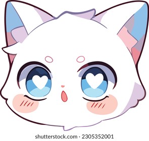 cute cat funnyface icon vector