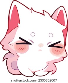 cute cat funnyface icon vector
