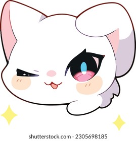cute cat funnyface vector cartoon