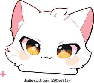 cute cat funnyface vector cartoon