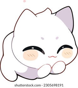 cute cat funnyface vector cartoon