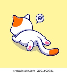 Cute Cat Get Mad Cartoon Vector Icon Illustration. Animal Nature Icon Concept Isolated Premium Vector. Flat Cartoon Style
