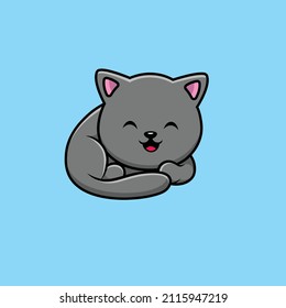 Cute Cat Ghost Cartoon Vector Icon Illustration. Animal Icon Concept Isolated Premium Vector. Flat Cartoon Style