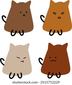 Cute Cat in Ghost Costume Vectors | Various Expressions | Minimalist Design | 4 Vectors