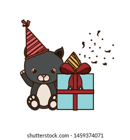 cute cat with gift box