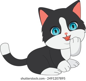 Lindo gato con la cara sonriente