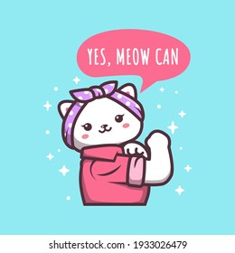 Cute Cat Girl Can, Girl Power, Woman Power Poster