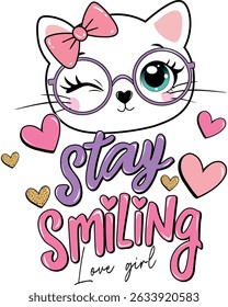cute cat girl love design shirt