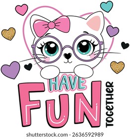 cute cat girl love design