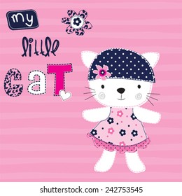 cute cat girl vector illustration