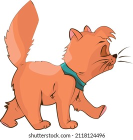 cute cat goes on business to visit. texture for fabric or banner. illustration for shapes. vector Sketch, Print Design, children print on