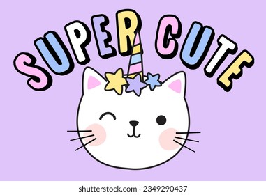 cute cat graphic with slogan