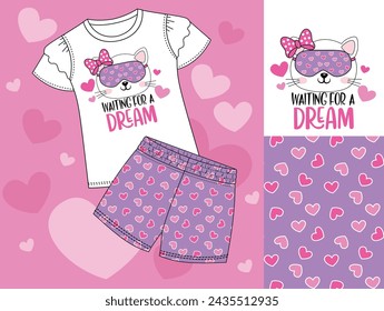 cute cat graphic tees for girl design