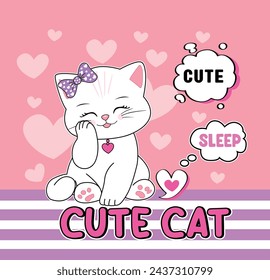 cute cat graphic tees for girl design