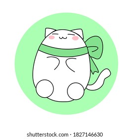 Cute cat and green