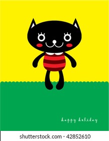 cute cat greeting card