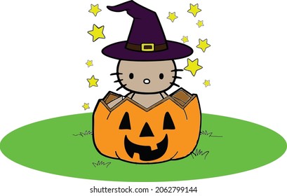 Cute cat with a Halloween costume