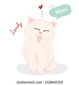 cute cat. Hand drawn. 
vector illustration.