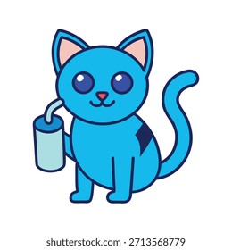 Lindo gato entregando documentos a un compañero de trabajo en una oficina limpia, demostrando el trabajo en equipo mientras agrega un encanto juguetón a las ilustraciones profesionales de la oficina de Vector.