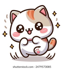 cute cat happy and dance