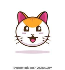 cute cat head cartoon animal vector illustration