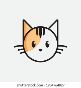 cute cat head cartoon logo cat head Good for cat care related products