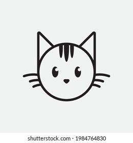 cute cat head cartoon logo cat head Good for cat care related products
