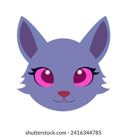 Cute Cat Head Cartoon Vector Illustration. Cat face avatar illustration design