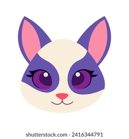 Cute Cat Head Cartoon Vector Illustration. Cat face avatar illustration design