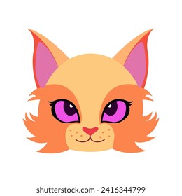 Cute Cat Head Cartoon Vector Illustration. Cat face avatar illustration design