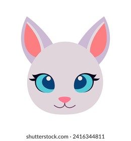 Cute Cat Head Cartoon Vector Illustration. Cat face avatar illustration design