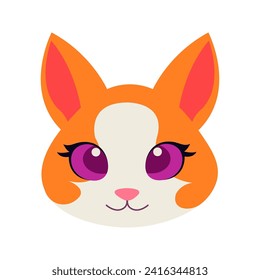 Cute Cat Head Cartoon Vector Illustration. Cat face avatar illustration design