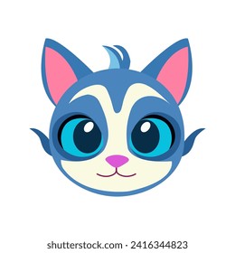 Cute Cat Head Cartoon Vector Illustration. Cat face avatar illustration design