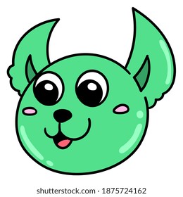 cute cat head emoticon laughing, doodle kawaii. doodle icon image. cartoon character cute doodle draw