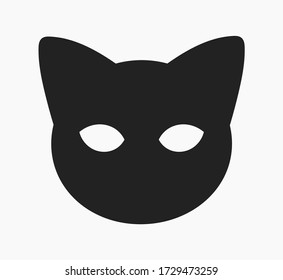 Cute cat head face mask shape. Vector illustration