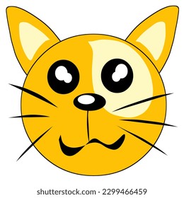 cute and cute cat head illustration