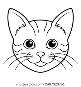 Lindo gato cabeza línea arte eps archivo