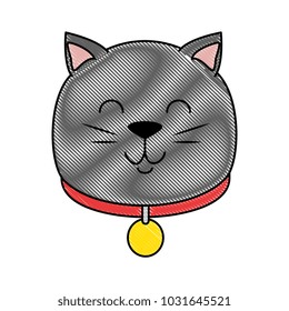 cute cat head mascot