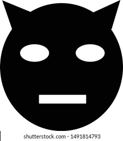 a cute cat head shaped icon in black and white