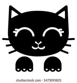 cute cat head, simple vector illustration 
