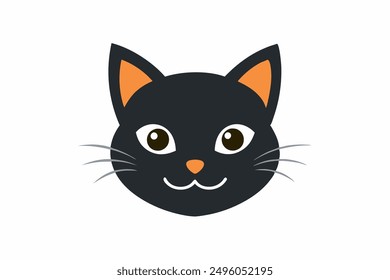 Ilustración vectorial de cabeza de gato lindo