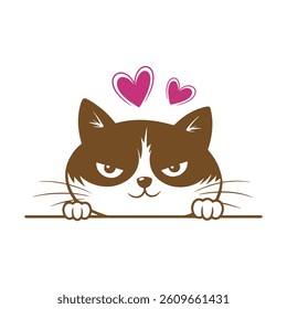 a cute cat head with white for any tamplate